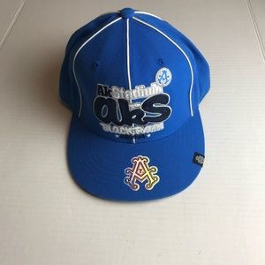 Akademiks Stadium Black Rain Fitted Cap Sz 7.5 Blue (NWOT)